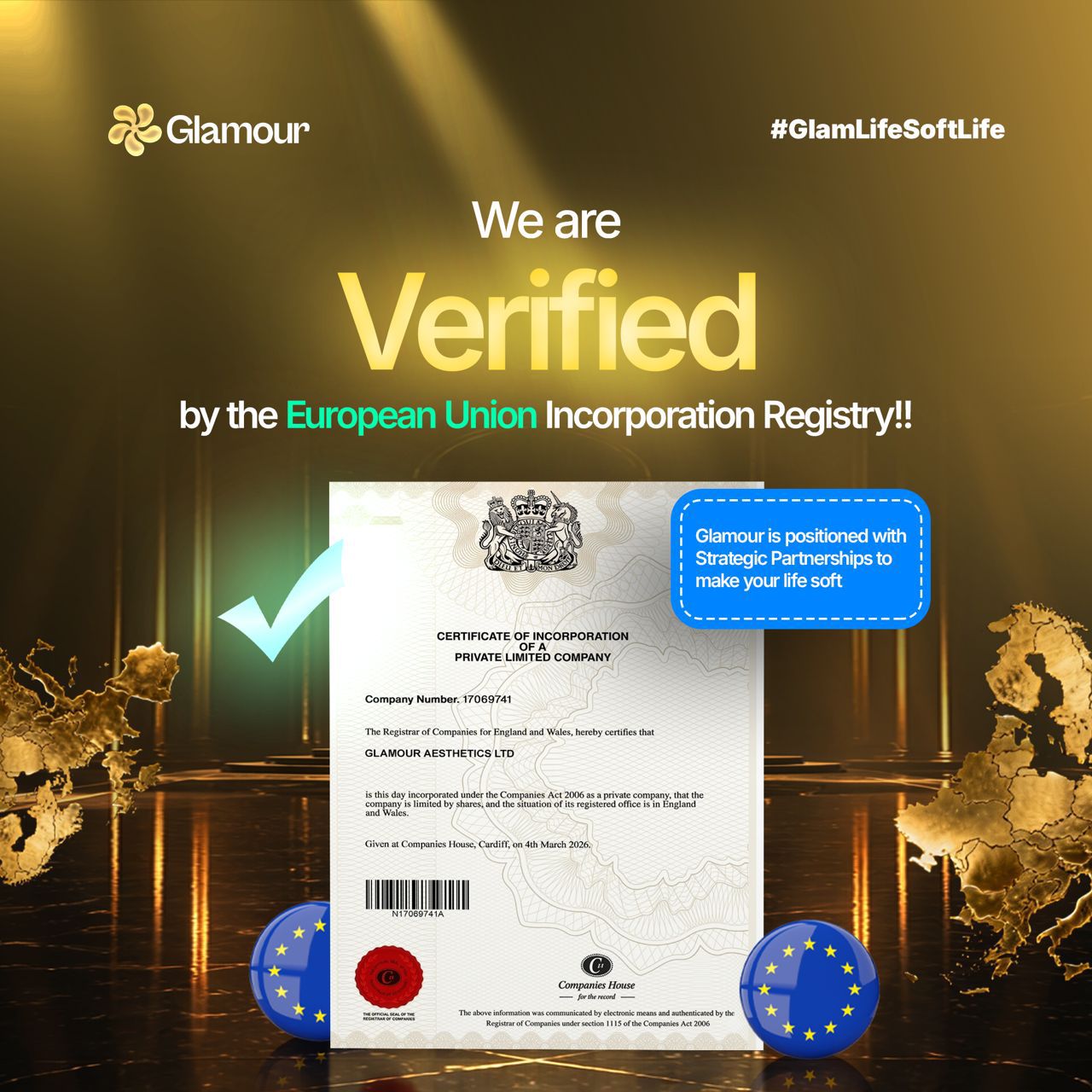 Glamour Verification Certificate